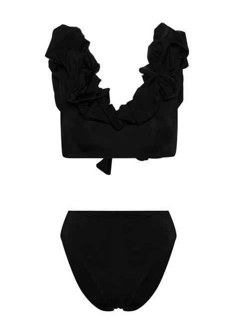 Black ruffled bikini set - MAYGEL CORONEL women MAYGEL CORONEL | BK059BLK